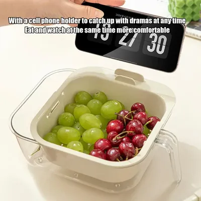 Fruit And Vegetable Washing Basket Double Layer Basket Vegetable Washing Basket With Drain Filter