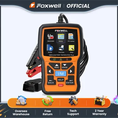 NT301 Plus FOXWELL OBD2 Scanner 12V Battery Tester 100-2000CCA Battery Charging Cranking System Test