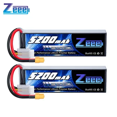 Zeee Lipo 3S FPV Drone Battery 11.1V 120C 5200mAh 152mm with XT60 Connector for RC Cars Boats