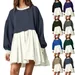 Autumn Women Oversized Sweatshirt Dresses Long Sleeve Crewneck Pullover Tops Relaxed Fit Color