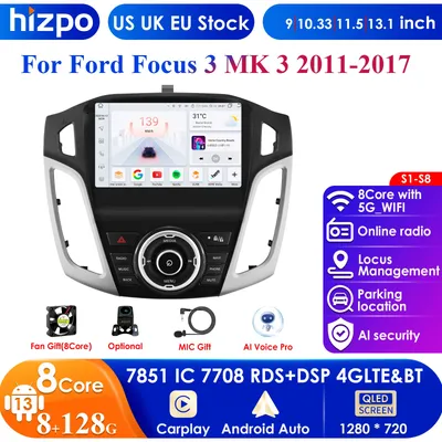 4G Carplay 2din Android 13 Car Radio Multimedia Video Player for Ford Focus 3 2011 - 2019 MK3