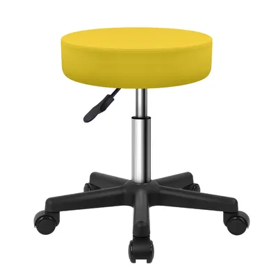 KKTONER Round Rolling Stool PU Leather Height Adjustable Swivel Drafting Work SPA Salon Stools Chair