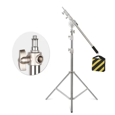 Stainless Steel Kit Cross Arm 2.9m Light Stand With Weight Bag Photo Studio Accessories Extension