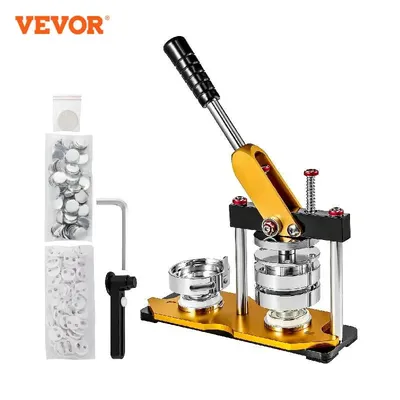 VEVOR 75mm Button Badge Maker Machine with 100 Sets Dies Circle Manufacture Button Parts Metal