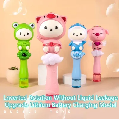 Cartoon Little Sheep Handheld Bubble Machine Fully Automatic with Light Music Luminous Magic Stick