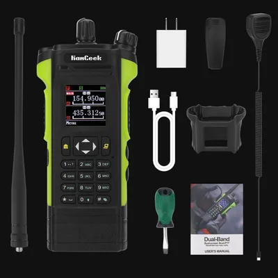 HAMGEEK APX-8000 Green 12W 128CH VHF UHF Walkie Talkie Dual Band Radio Dual PTT and Duplex