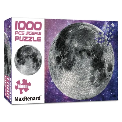 MaxRenard Game The Moon 1000 Pieces Jigsaw Puzzle for Adult Diameter 26.97” Round Puzzle Toy Home