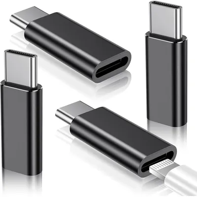 4 Pack Lightning to USB C Adapter for iPhone 15/15 Pro/15 Pro Max/15 Plus,Gender Changer