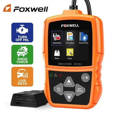 FOXWELL NT201 OBD2 Scanner Professional Code Reader Engine Smog Check Turn off MIL ODB OBD 2 Car