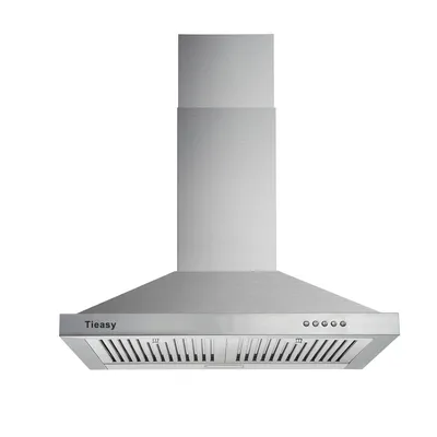 Tieasy 30 inch 450 CFM Ducted/Ductless Permanent Filters Led Lights Kitchen Range Hood USGD1775B