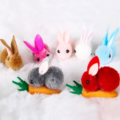 Autumn Winter Plush Rabbit Hair Clips Children Girls Heart Ultra Fairy Side Clips Knitted Hair Card