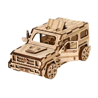 SUV Model DIY 3D Wooden Puzzle Building Block Kits Assembly Toy Birthday Gift For Kids Adult Home