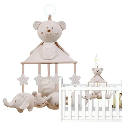 Crib Mobile With Music Cute Animals Nursery Mobile For Crib Skin-friendly Crib Mobile Spinner With