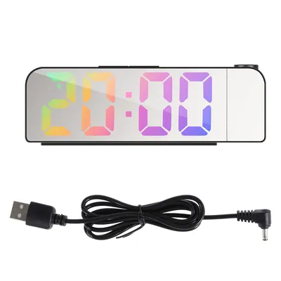 Projection Alarm Clock Digital Clock with 180° Rotatable Projector 12/24h Digital Alarm Clock