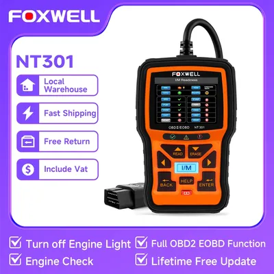 FOXWELL NT301 OBD2 Scanner Full OBD EOBD Function Engine Code Reader Automotive Scanner Engine