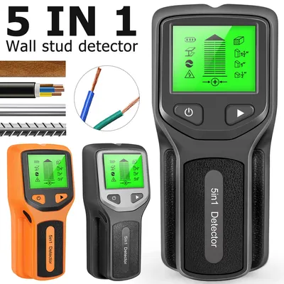 5 In 1 Metal Detector Wall Scanner AC Live Cable Wires Metal Wood Stud Find with Positioning Hole