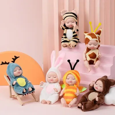 Simulation Princess Dolls Toy Reborn Doll Kit Toy Mini Cute Sleeping Baby with Clothes Accessories