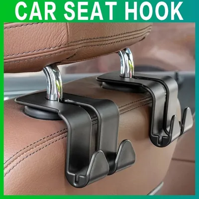 Car Back Seat Headrest Hook Organizer: Clothes Hanger, Storage Hook for Grocery Bags, Handbags,