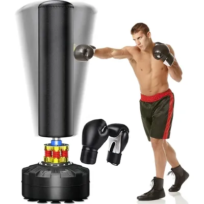 Adult Boxing Bag with Stand, Boxing Training Equipment, Freestanding Heavy Duty Boxing Bag for