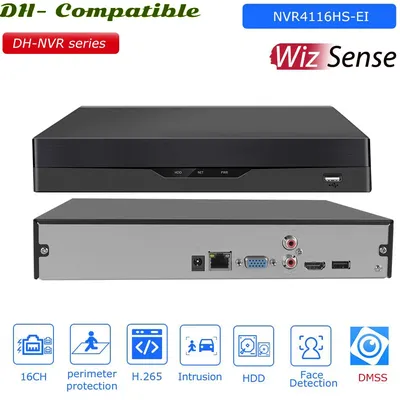 Dahua 16CH WizSense NVR replace NVR4116HS-EI Surveillance Network Video Recorder AI by Camera Face