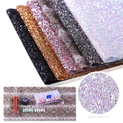 Diamond Scrub Nail Mat Salon Practice Cushion Pillow Glitter Foldable Washable Pad Manicure Nail Art