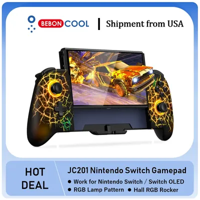 BEBONCOOL JC201 For Nintendo Switch/Switch OLED RGB Joystick Gamepad Built-in 6-Axis Gyro Design