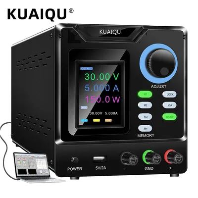 KUAIQU Programmable Switching Power Supply RS232/USB Port Software Connect PC Regulated Lab Bench