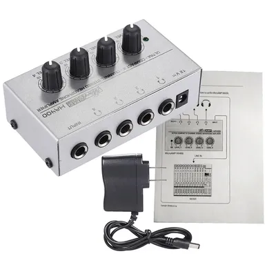 HA400 Ultra-compact 4 Channels Mini Audio Stereo Headphone Amplifier with Power Adapter