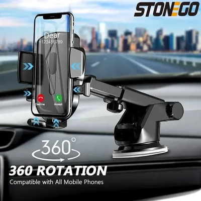 Suction Cup Car Phone Holder - Non-Magnetic GPS Mount, Compatible with 4.7 to 6.5 Inch Phones