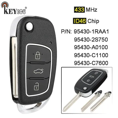 KEYECU 433MHz ID46 Chip P/N: 95430-1RAA1 Replacemen 3 Button Remote Car Key Fob for Hyundai IX35