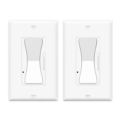 2 Pack Decora Dimmer Light Switch Single Pole / 3-Way - LED / Incandescent / CFL