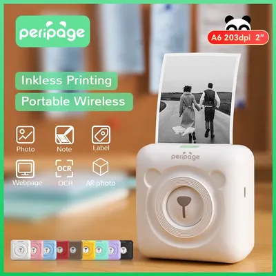 PeriPage Portable Thermal Printer A6 304dpi Bluetooth Picture Photo label Mini Printer for Android