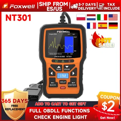 FOXWELL NT301 OBD2 Scanner Check Engine Code Reader Professional ODB2 OBD2 Automotive Scanner Car