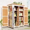 Outdoor 5.5ft Hx4.1ft L Wood Storage Shed, Garden Tool Cabinet with Waterproof Asphalt Roof, Four