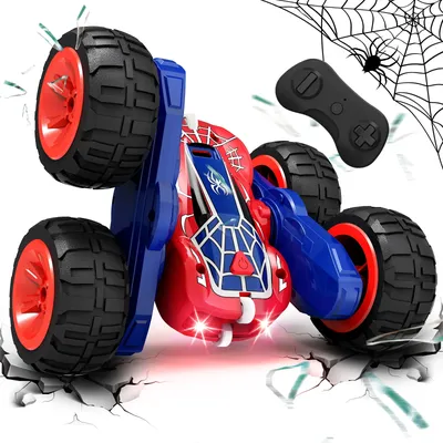 Spider Remote Control Car for Kid, 2.4GHz RC Car with Type-C Charging, 4WD Double Sided 360° Rotates