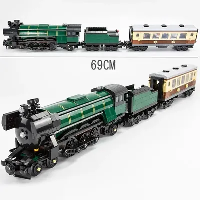 New City High Tech Retro Steam Train Large-Scale Technical Brick Compatible 10194 Building Blocks