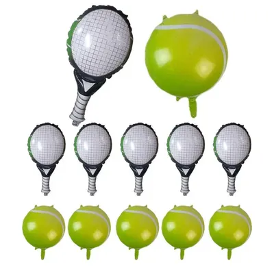 Tennis Birthday Balloons 12PCS/Set Tennis Racket Shape Balloons Tennis Themed Party Supplies Racket