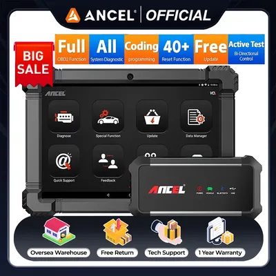ANCEL X7 HD 12V 24V Heavy Duty Truck Scanner Bidirectional Diesel Scan Tool All System 40+ Reset ECU Coding OBD Trucks Diagnosis