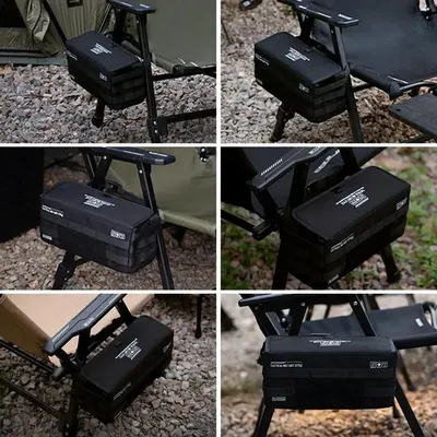 Wheelchair Armrest Bag Waterproof Beach Chair Armrest Bag Portable 1000D Oxford Camping Chair