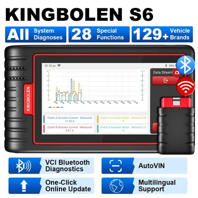 KINGBOLEN S6 Full System OBD2 Scanner Professional Diagnostic Tool with 28 Reset Functions EOBD Scan