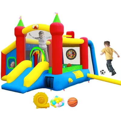 Bounce House,Jumping Castle Slide with Blower,Kids Bouncer with Ball Pit