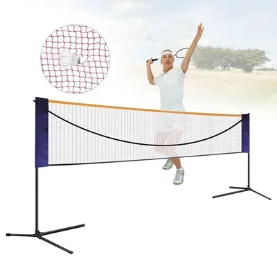 20FT Portable Adjustable Standard Badminton Net Set Double Court Volleyball Tennis Outdoor