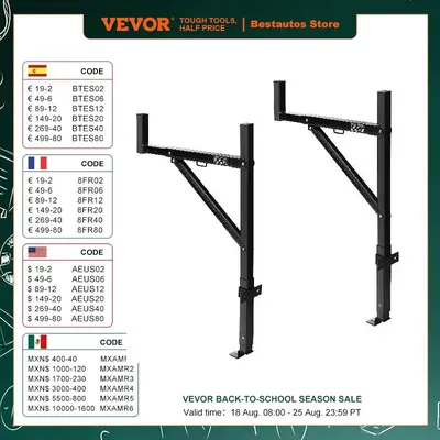 VEVOR 250/500/800 lbsTruck Rack 19-34 inch Extendable Truck Ladder Rack Adjustable Height for Truck