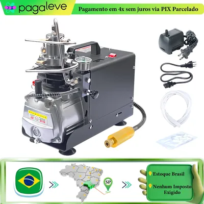 NUOGE AUTO-STOP 4500Psi 300Bar PCP Air Compressor Electric High Pressure Compressor Scuba Diving Tank Filling