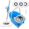 Blue Spin Mop Bucket Sets 360° Spinning Cleaning Tools with 3 Microfiber Replacement Heads, 61