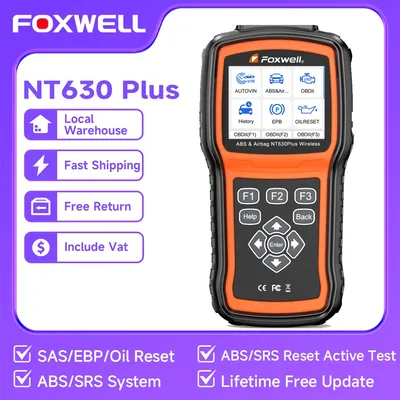 Foxwell NT630 Plus OBD2 Scanner ABS Reset SRS Reset Active Test OBD Diagnostic Tool Lifetime Free