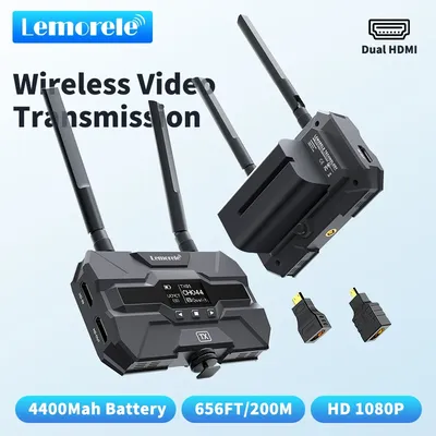 Lemorele Wireless Extender kit Battery 5.8Ghz Wireless HDMI Transmitter and Receiver Support Battery