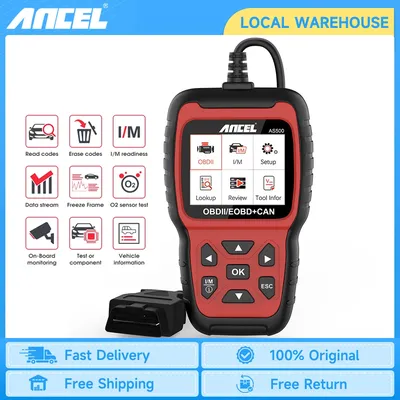 Ancel AS500 OBD2 Scanner Check Engine Car Code Reader Multilingual OBD 2 Automotive Diagnostics Scan