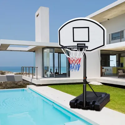 Portable Poolside Basketball Hoop System Basketball Hoop for Pool Height Adjustable 3.1ft-4.7ft with