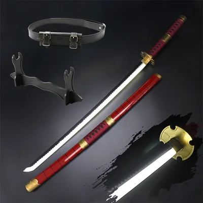 Roronoa Zoro Katana LED Light Up Sword Role-playing Weapons Props Sandai kitetsu Yubashiri Halloween